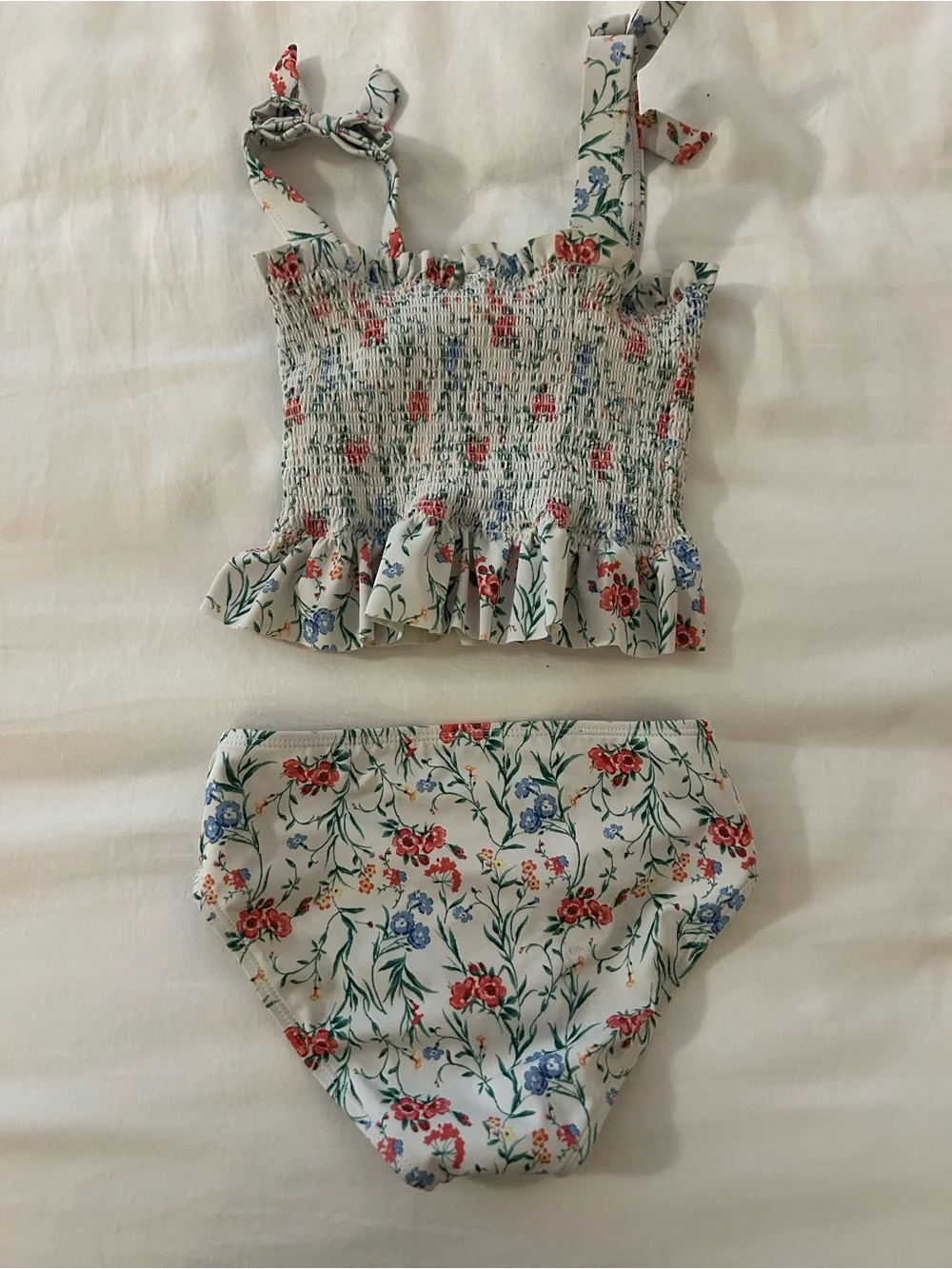 Janie and Jack White Floral Ruffle Two-Piece